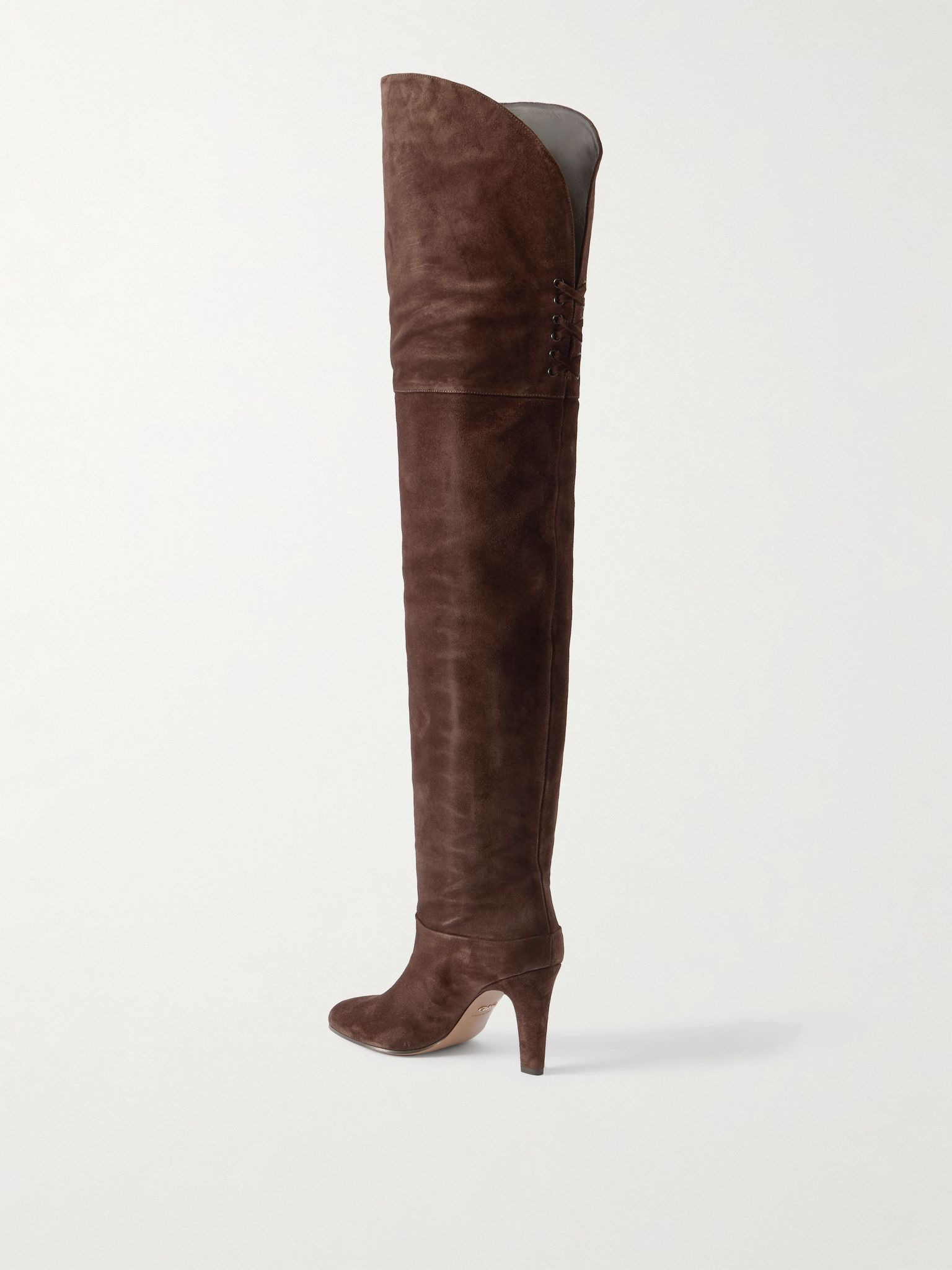 Eve suede over-the-knee boots Chocolate - 3