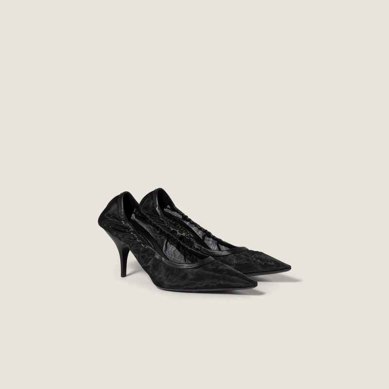 Ruches mesh fabric pumps 1