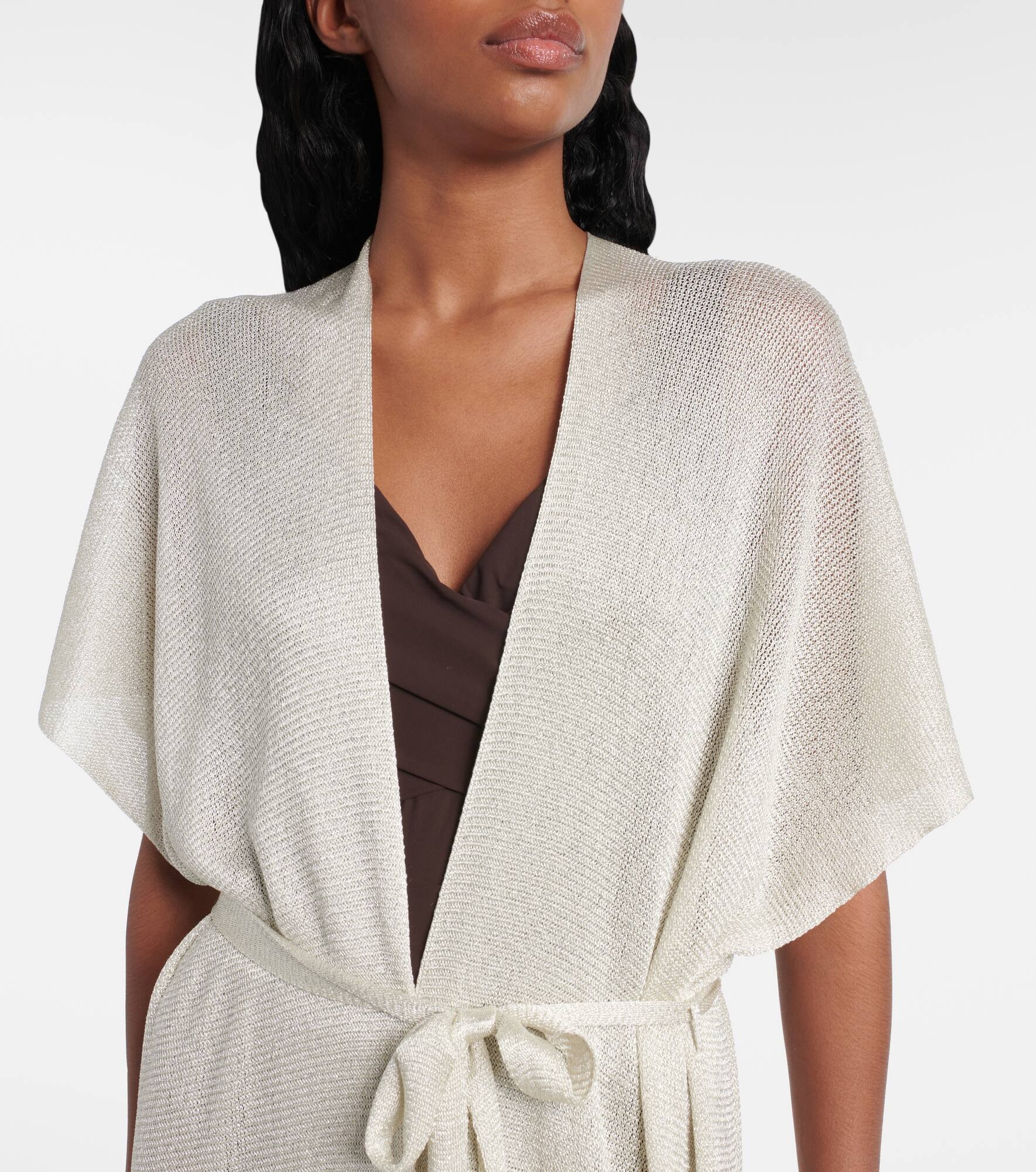 Zarelia fringed lamé kaftan - 4