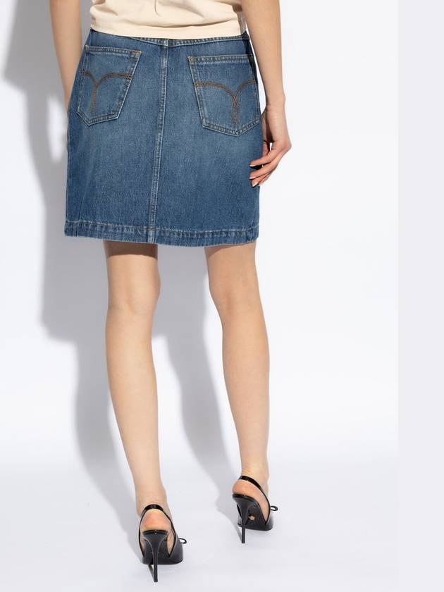 Versace Denim Skirt, Women's, Blue - 4