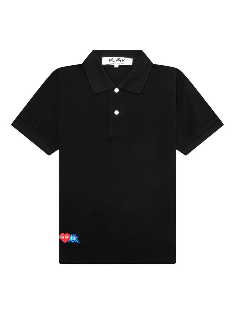 x Invader pixel-heart polo shirt 1