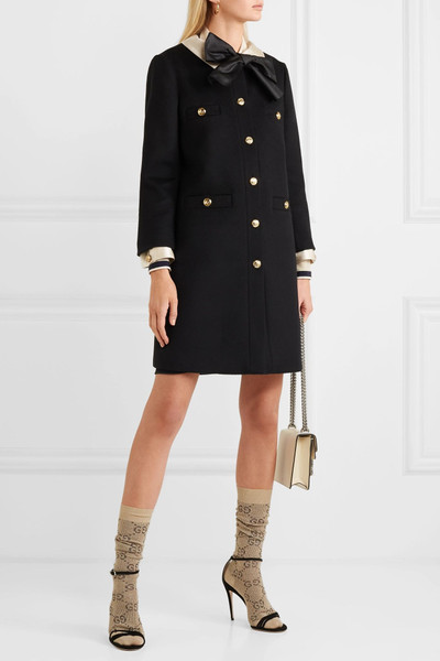 GUCCI Silk satin-trimmed wool-felt coat  outlook