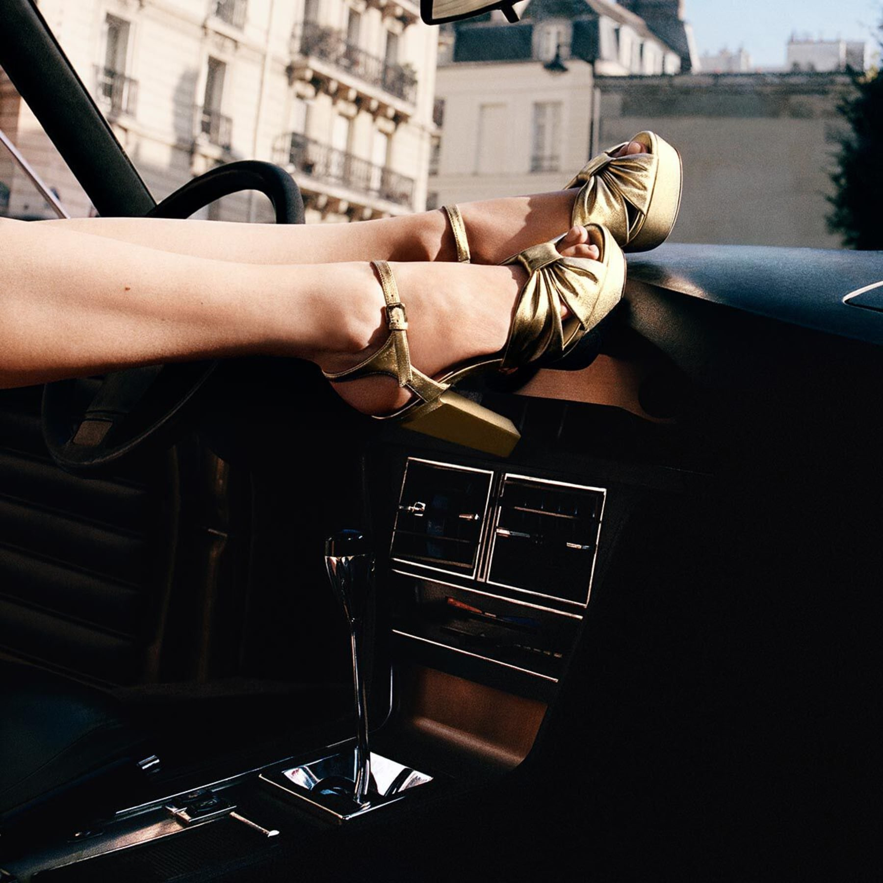 Heloise 120
Gold Metallic Nappa Leather Platform Sandals - 6