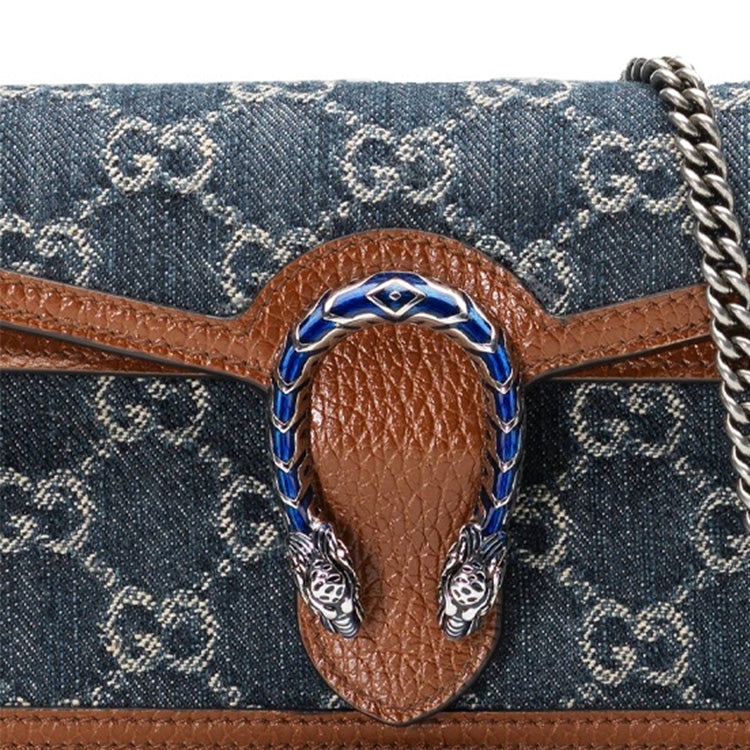 (WMNS) Gucci Dionysus Logo Denim Messenger Bag Gray Blue / Brown Retro 476432-2KQFN-4483 - 8