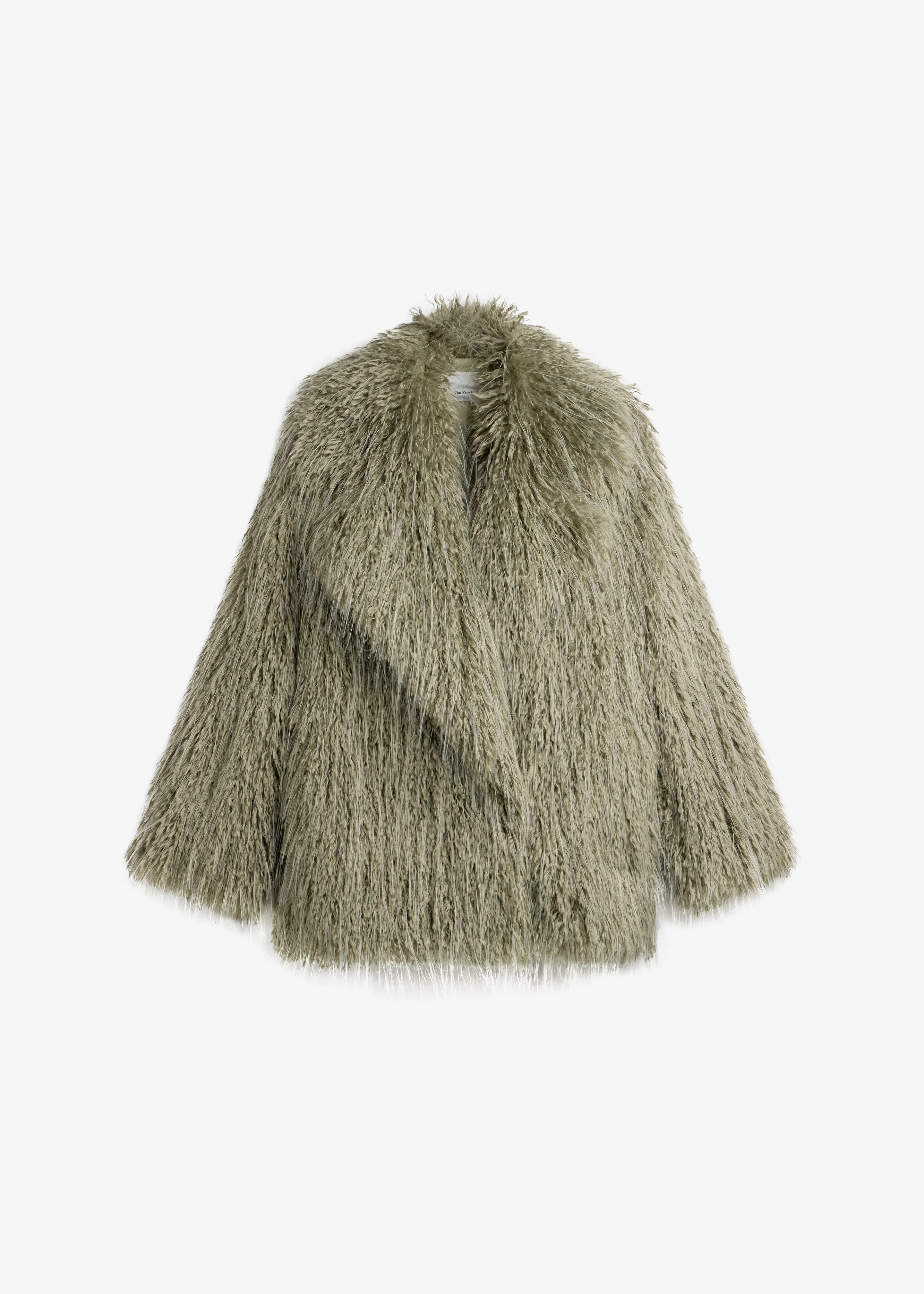 Brina Faux Fur Coat - Sage - 1