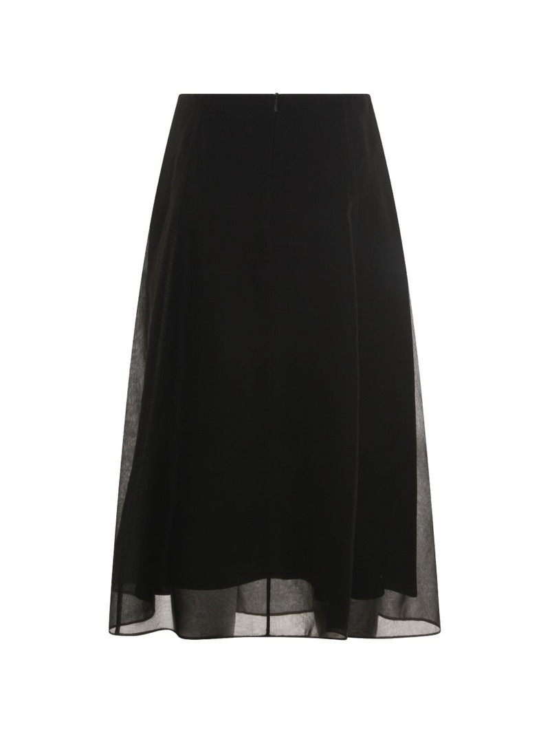 Brunello Cucinelli sheer panel A-line skirt outlook