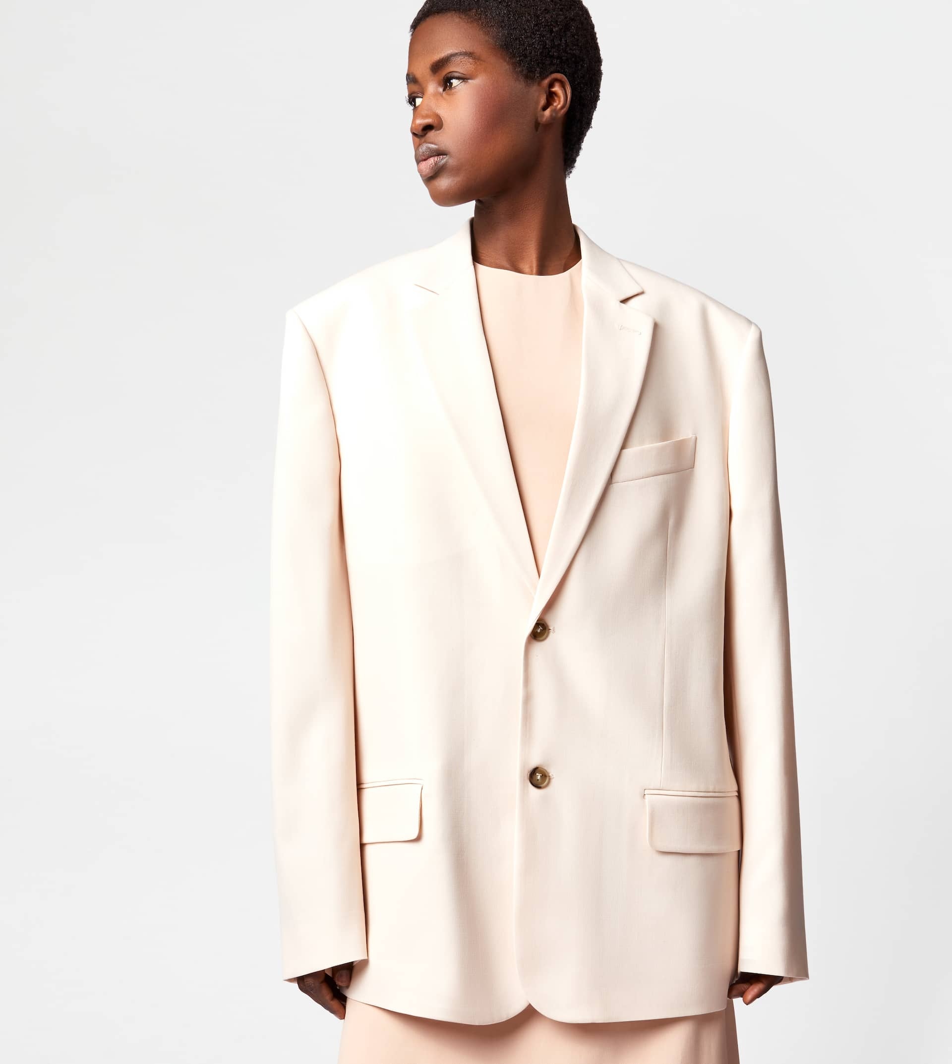 OVERSIZED BLAZER IN WOOL - OFF WHITE - 7