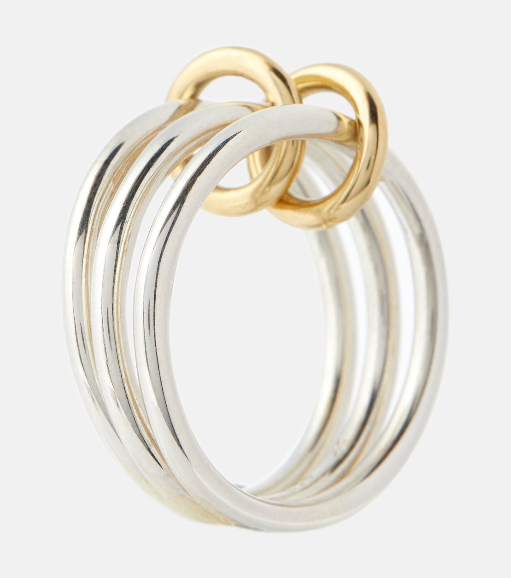 Solarium SG 18kt gold and sterling silver linked rings - 5