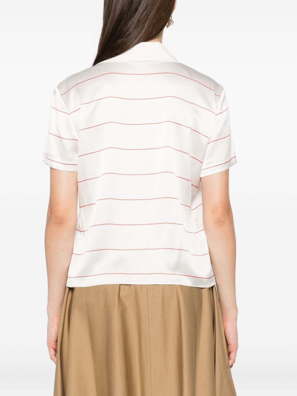striped silk blouse - 4