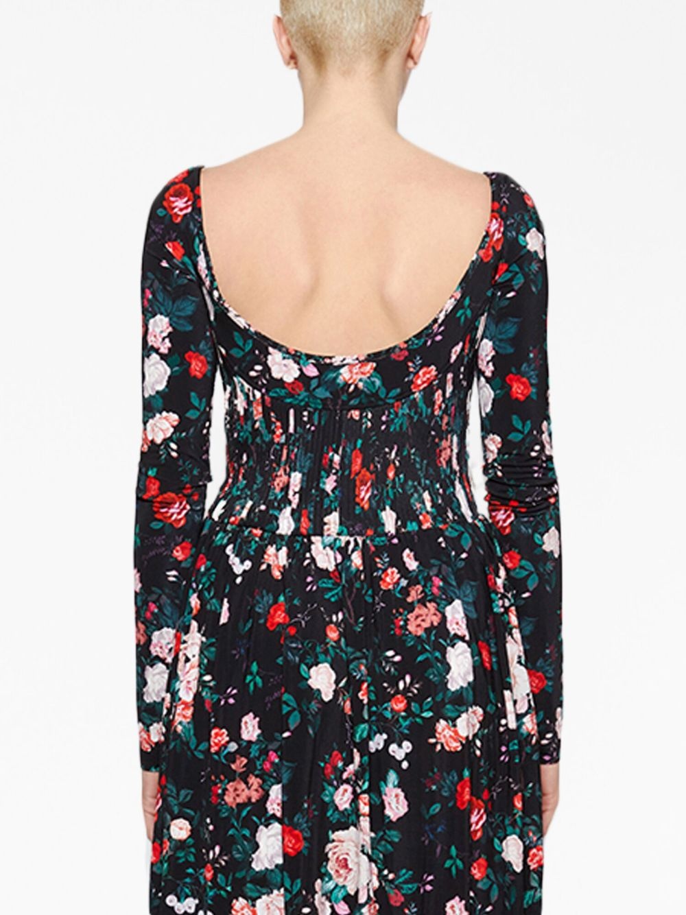 rose-print maxi dress - 4