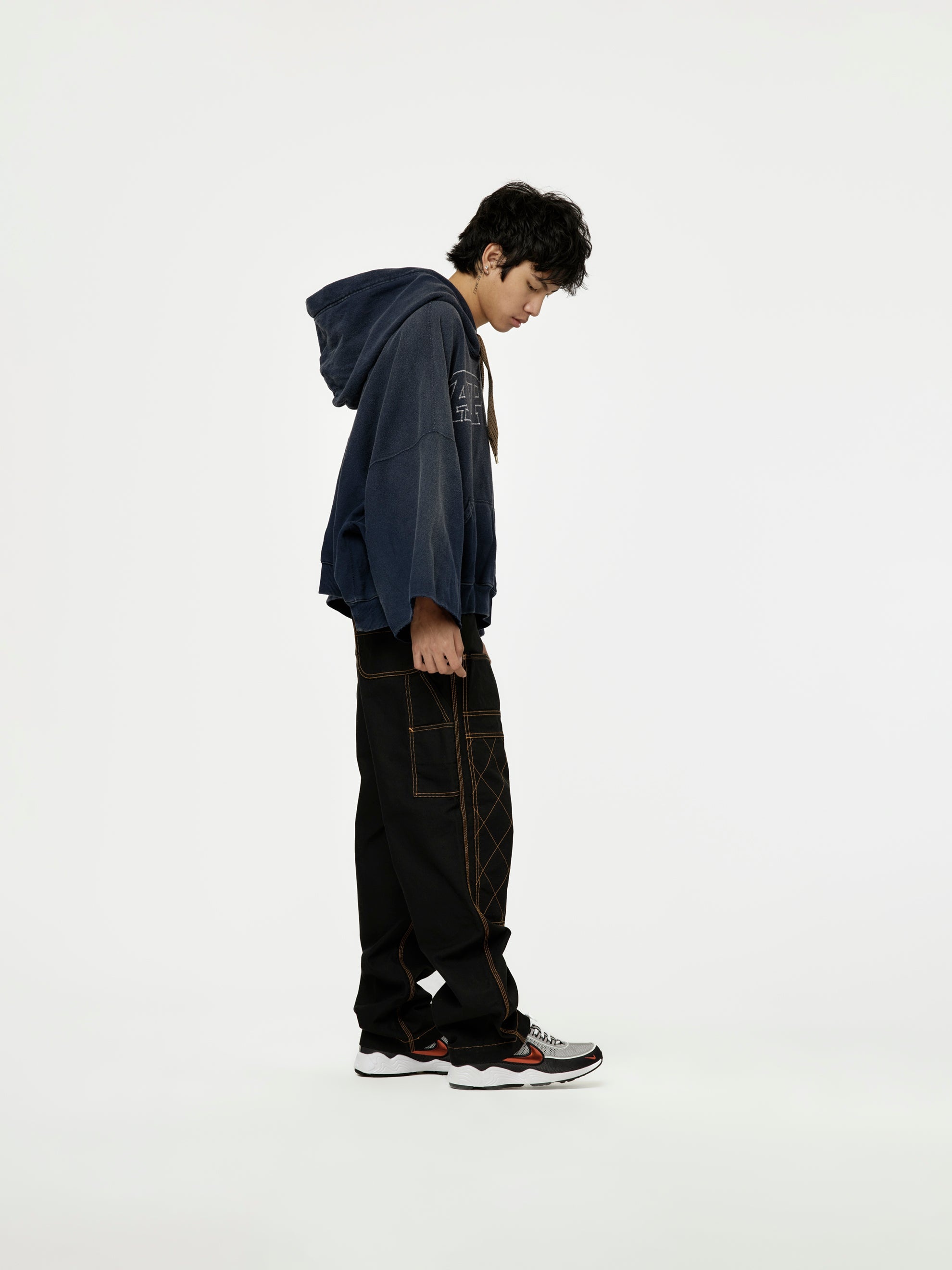 SWT KNIT DEVIL HOODIE (KAPITAL EMBROIDERY) (NAVY) - 5