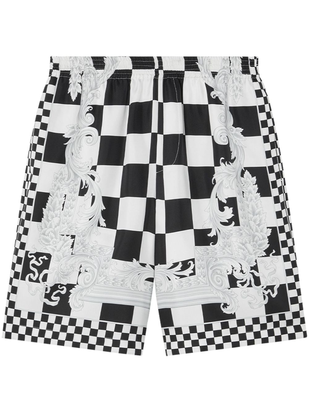 Barocco check-print shorts - 1