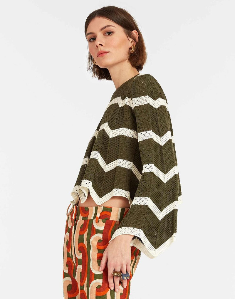 La DoubleJ Chevron Crop Sweater outlook
