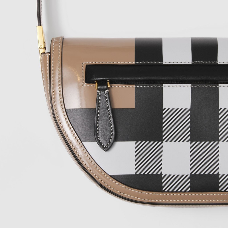 Burberry Small Check Leather Olympia Bag outlook