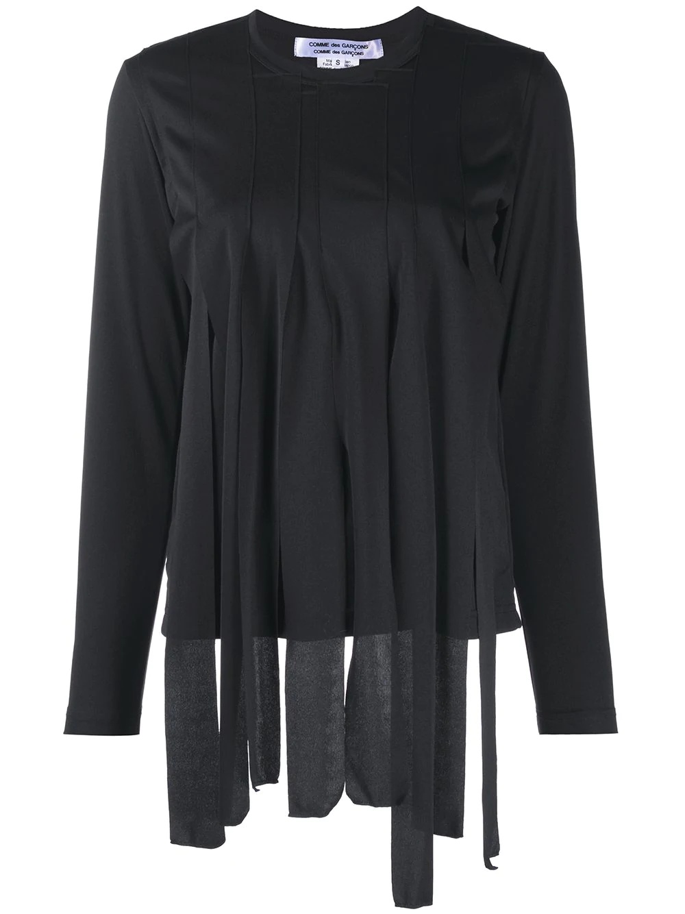 tassel trim long-sleeved top - 1