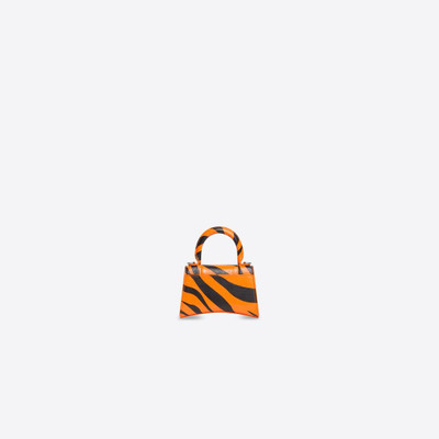 BALENCIAGA Year Of The Tiger Hourglass Mini Handbag With Chain Tiger Printed in Orange outlook