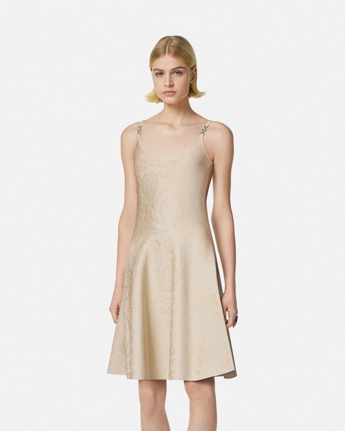 Barocco Knit Flared Mini Dress - 4