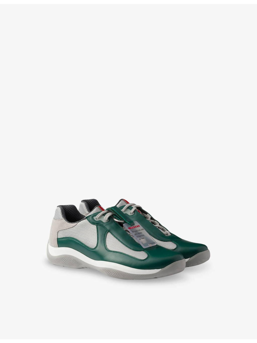 America's Cup ring-embellished leather and mesh low-top trainers - 3