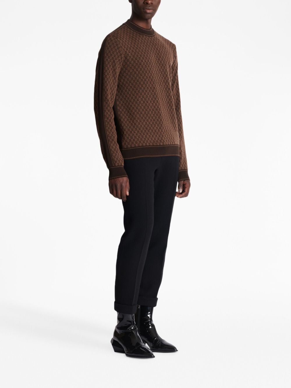 intarsia-knit long-sleeve jumper - 3
