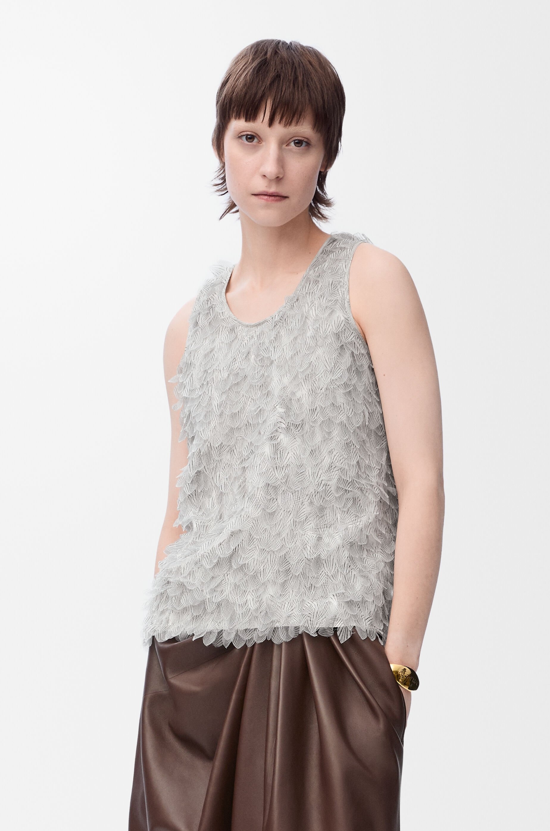 Embellished tank top in viscose - 3