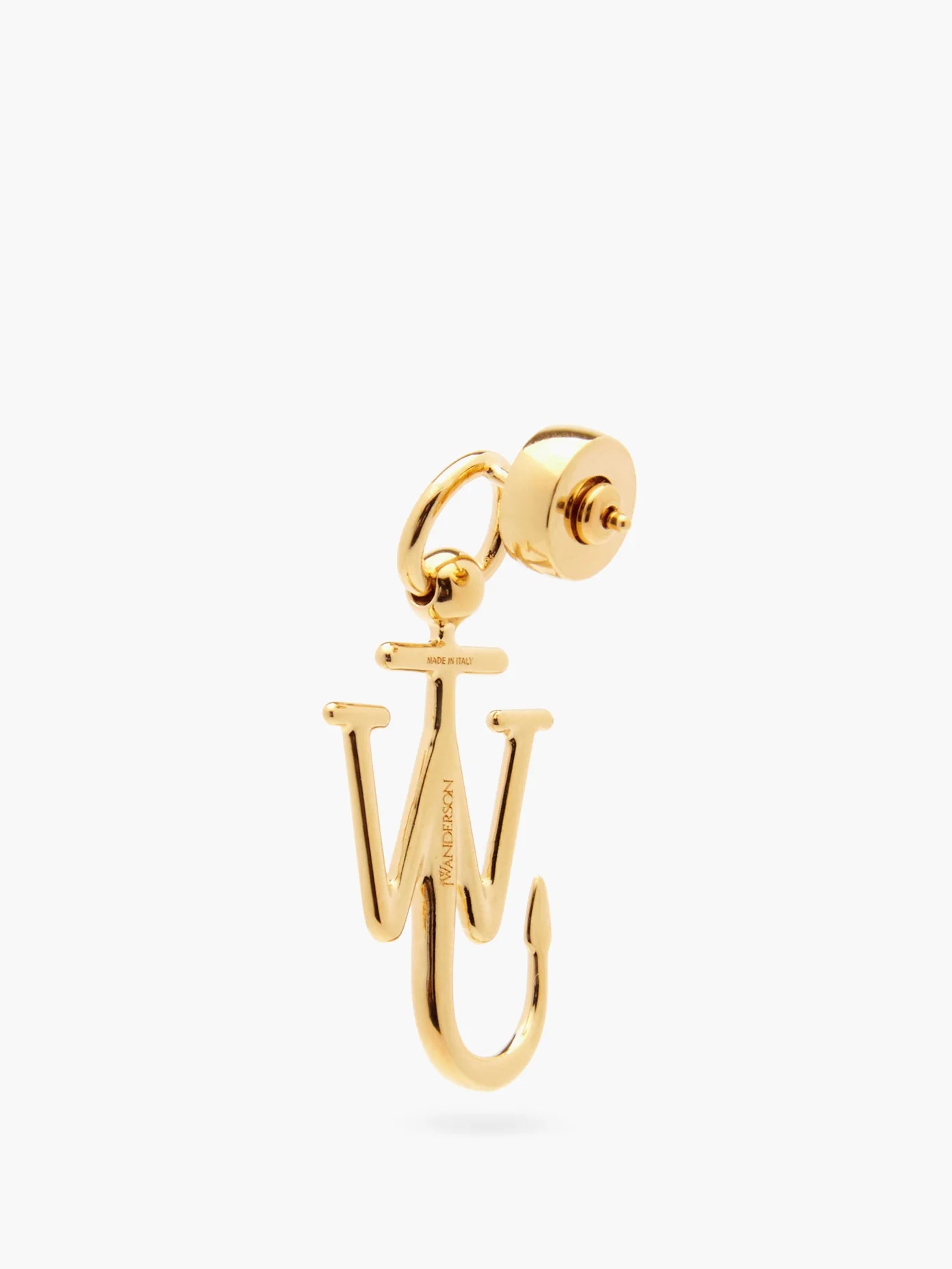 JW gold-plated single earring - 4