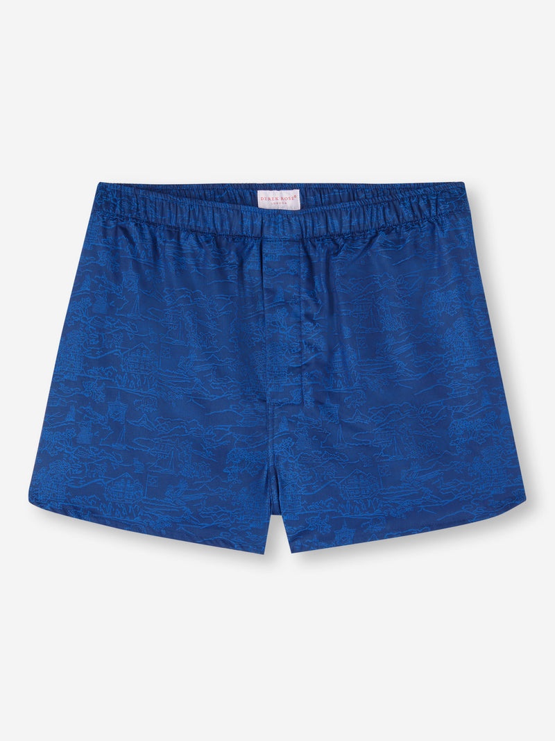 Men's Modern Fit Boxers Paris 25 Cotton Jacquard Navy - 1