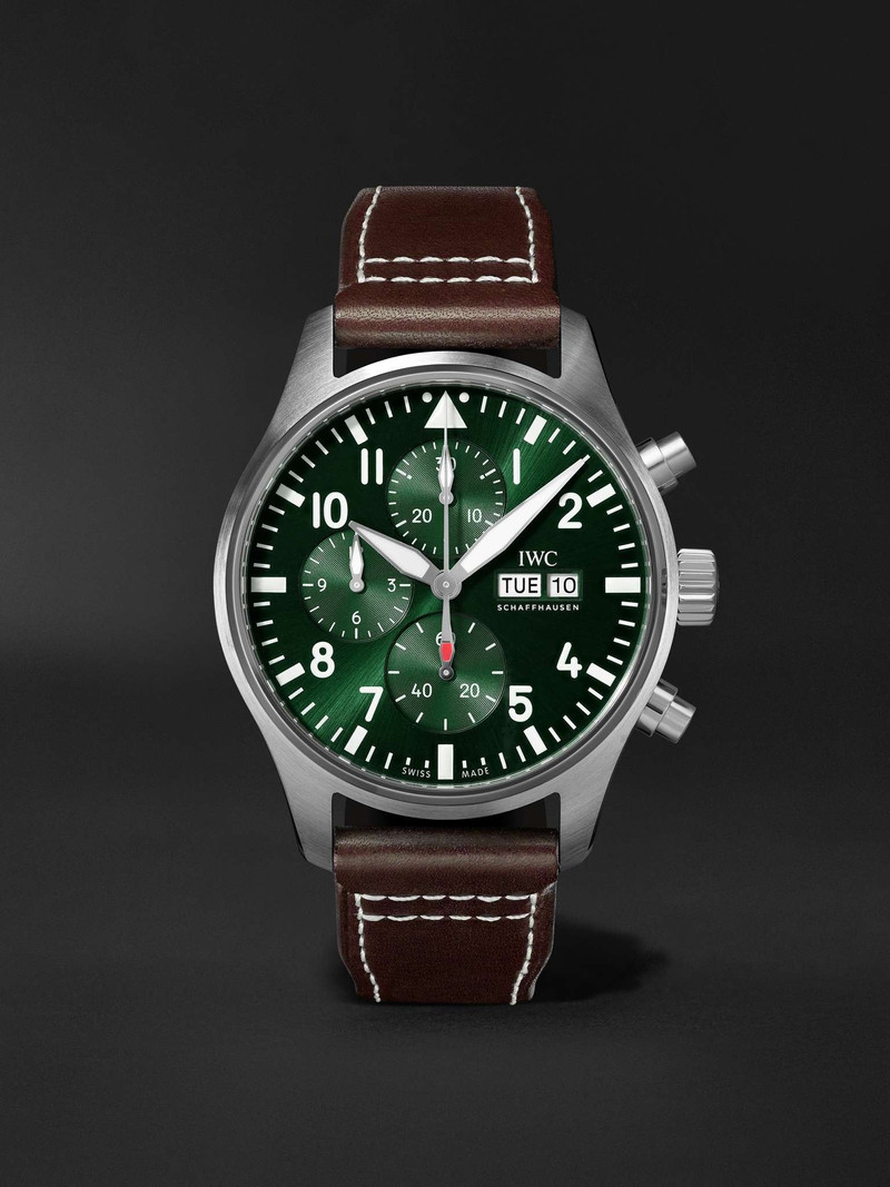 Pilot's Automatic Chronograph 43mm Stainless Steel and Leather Watch, Ref. No. IW378005 - 1