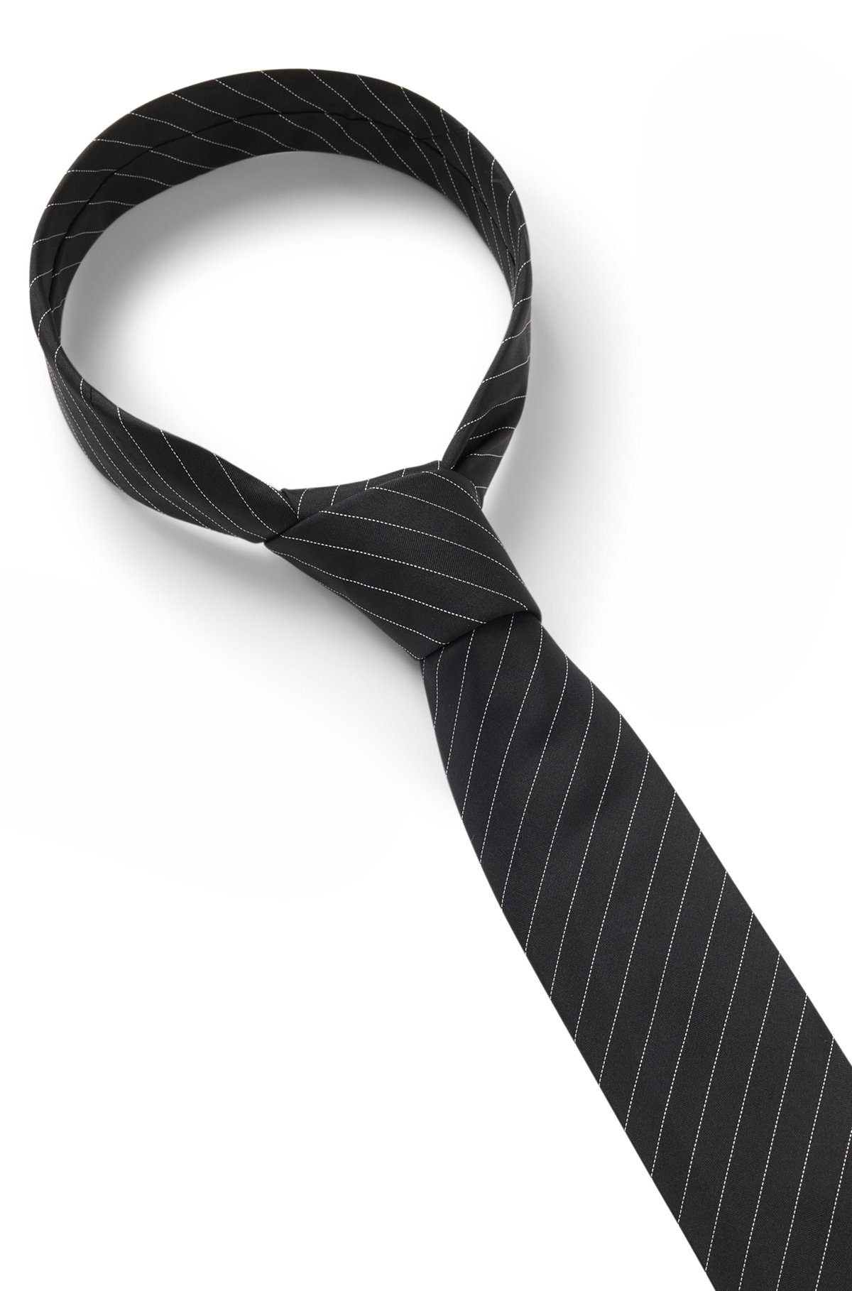 DIAGONAL-PINSTRIPE TIE IN SILK JACQUARD - 6