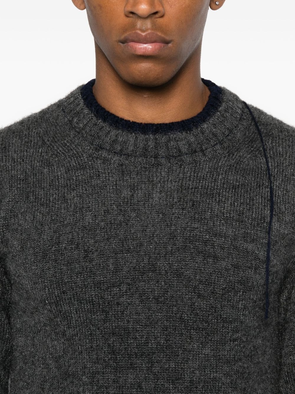 double-layered frayed-edge sweater - 5