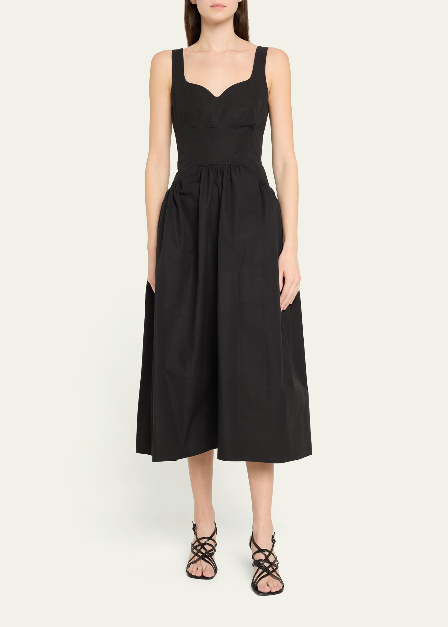 Sweetheart Sleeveless Fit-&-Flare Midi Dress - 2