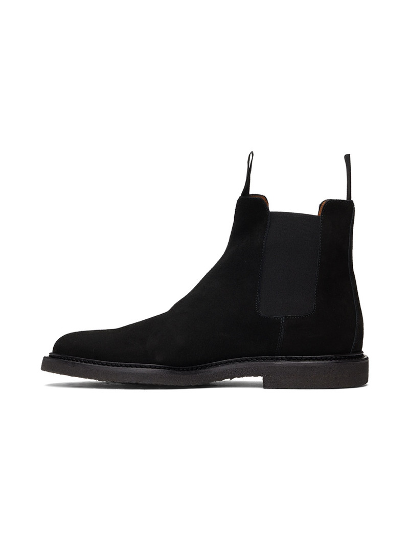 Black Waxed Suede Chelsea Boots 3