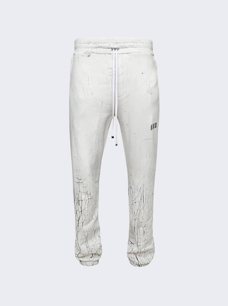 Cracked Dye Logo Sweatpants White - 1