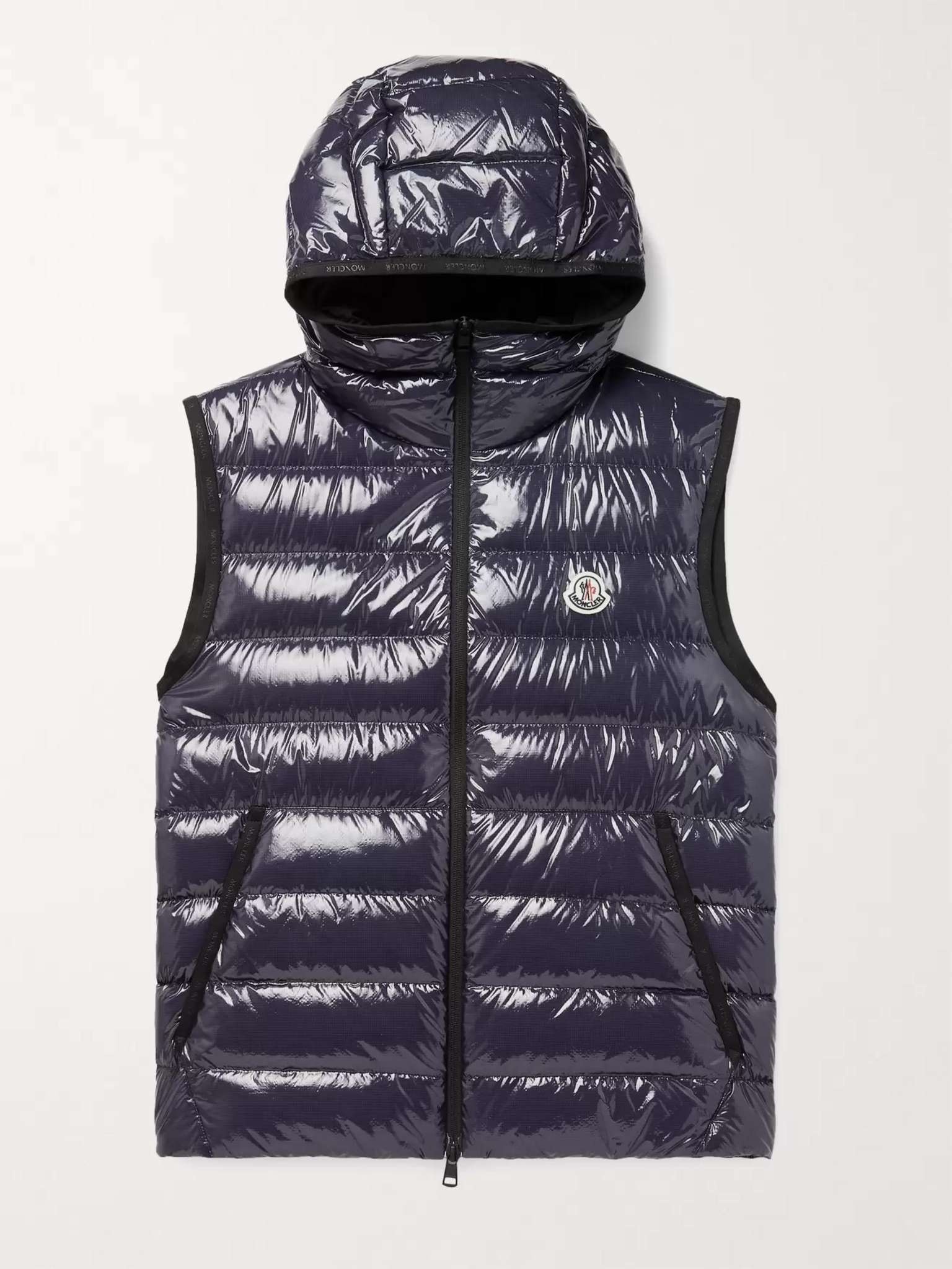 Lappe Logo-Appliquéd Quilted Glossed-Ripstop Hooded Down Gilet - 1