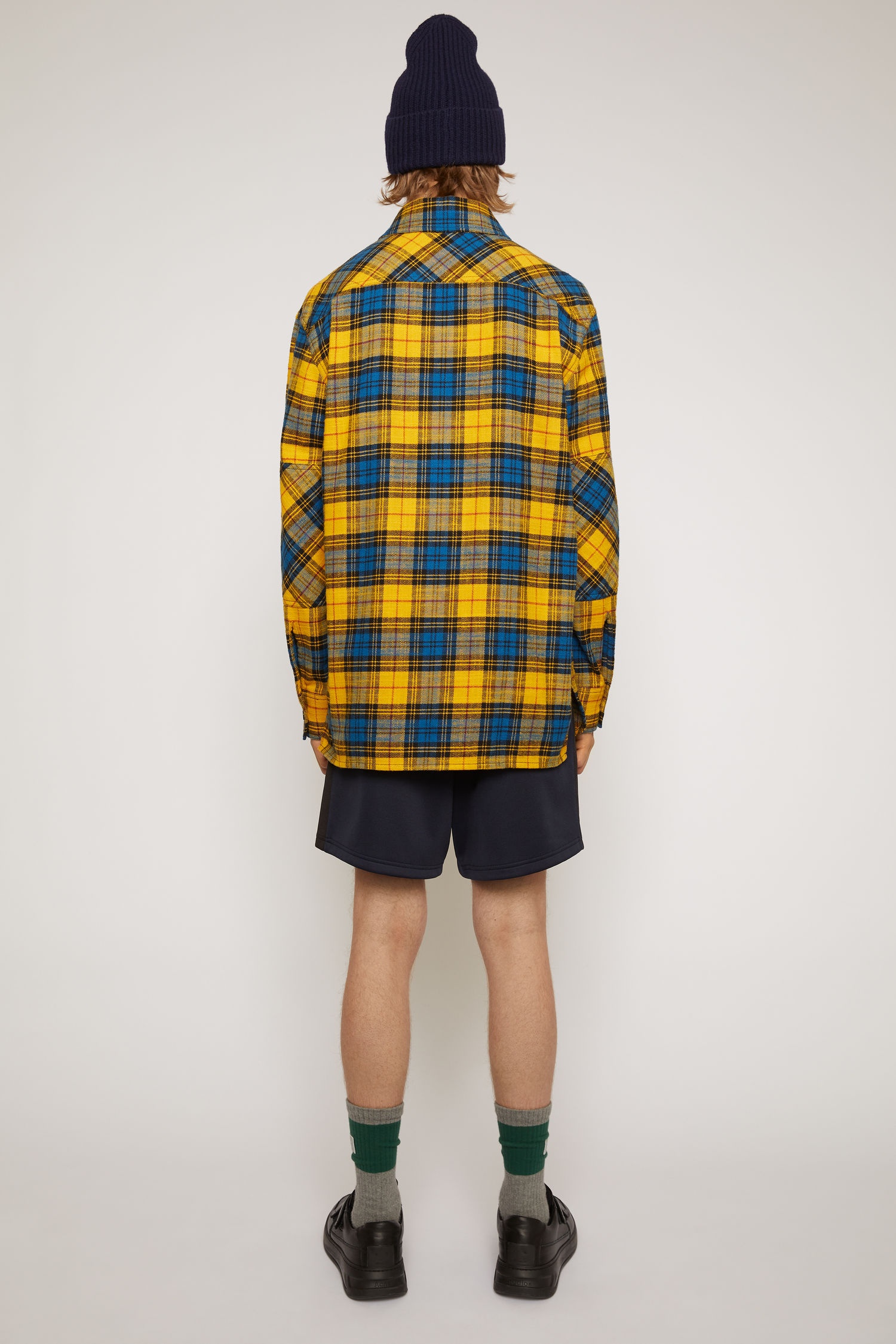 Logo patch flannel overshirt yellow/black - 5