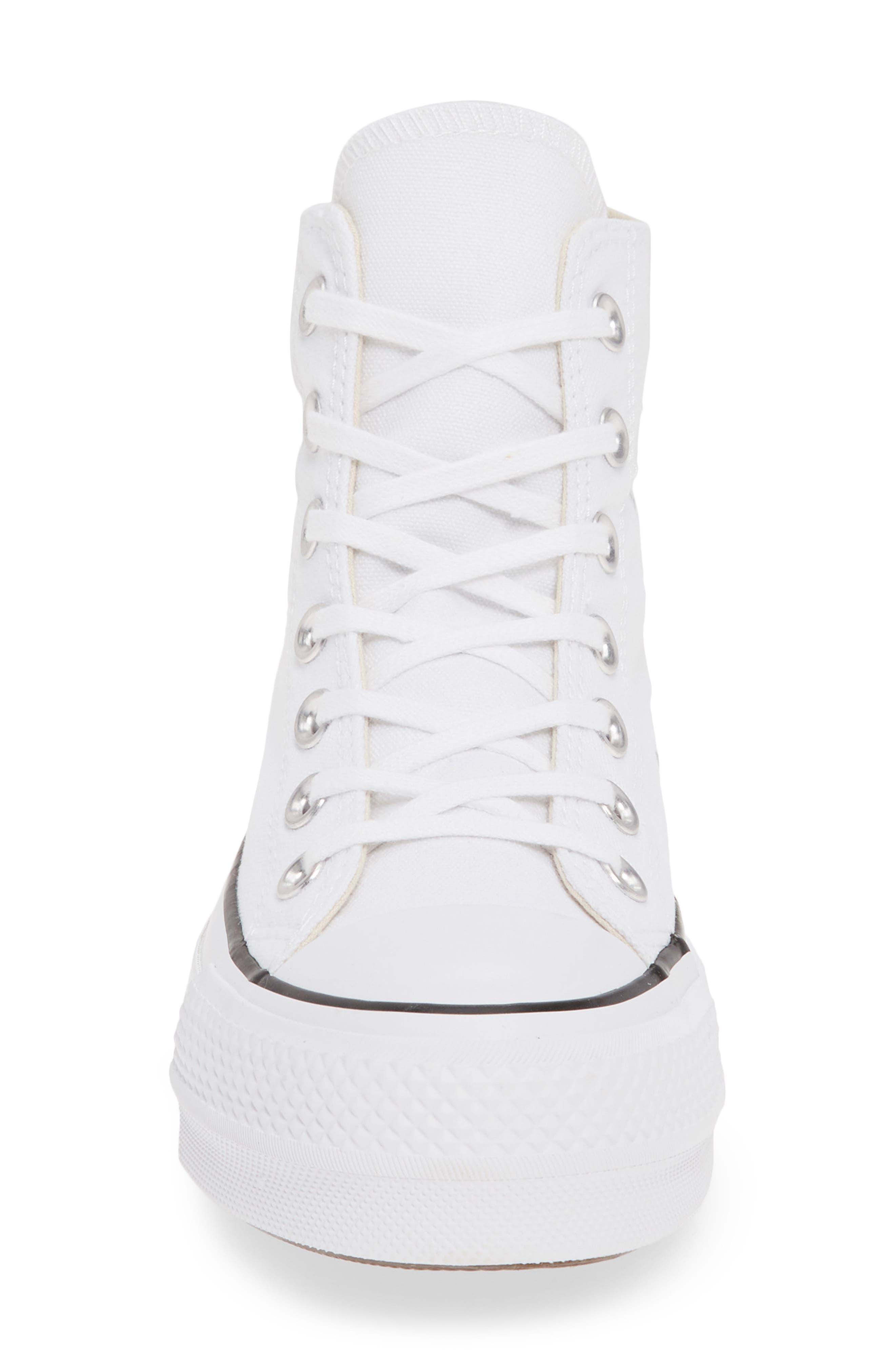 Converse Chuck Taylor® All Star® Lift High Top Platform Sneaker in White/Black/White at Nordstrom - 4