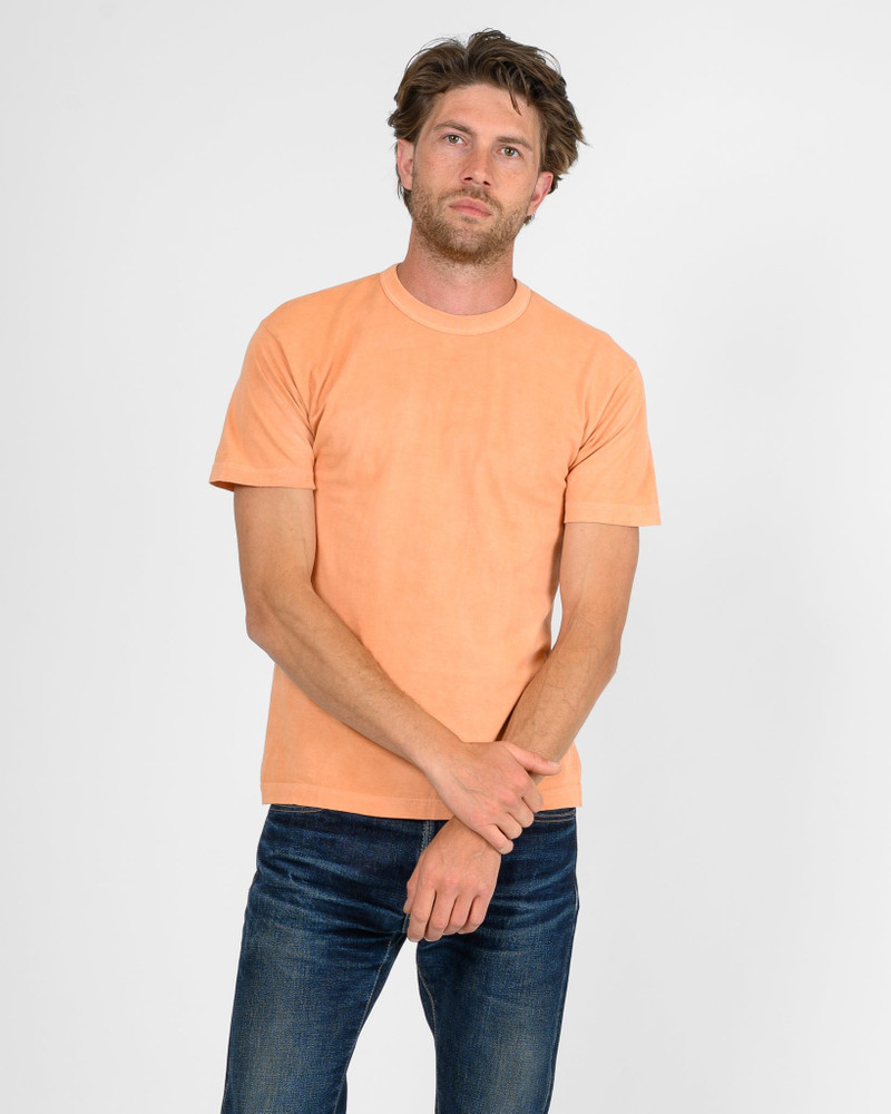 Iron Heart UTIL-HDYE-PCH UTILITEES - 5.5oz Loopwheel Crew Neck T-Shirt - Hand Dyed Peach outlook