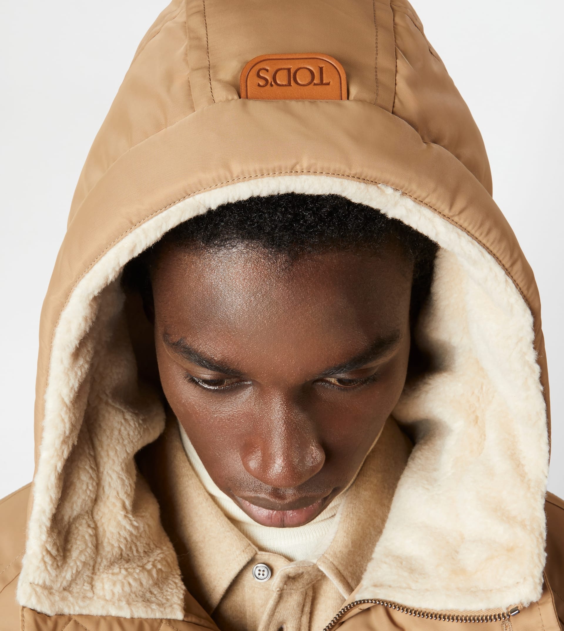 HOODED DOWN JACKET - BEIGE - 10