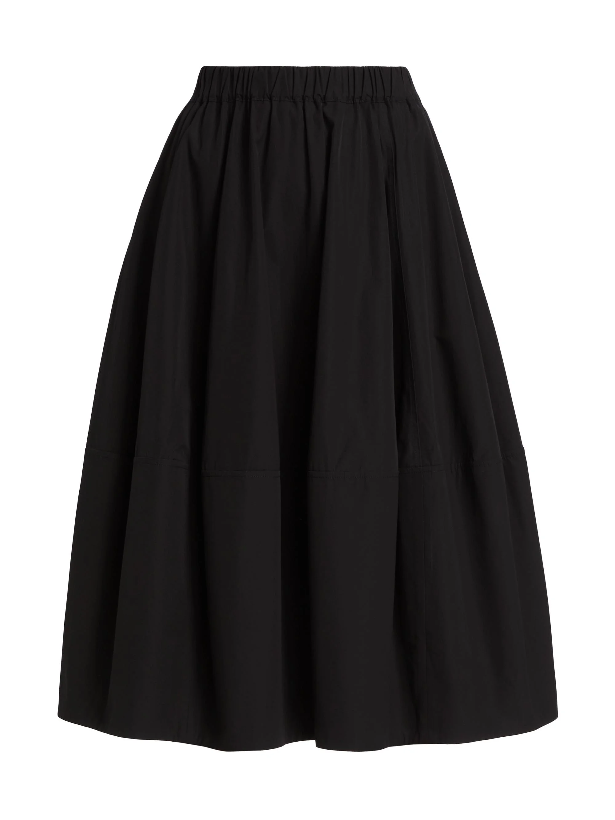 Women's Bubble tton Poplin Skirt - Black - 1