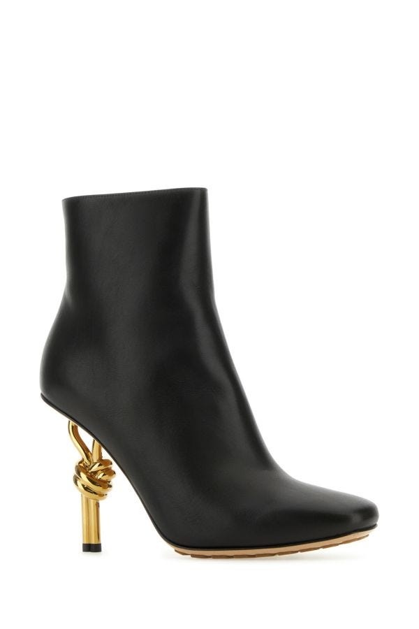 Black leather Knot ankle boots - 2