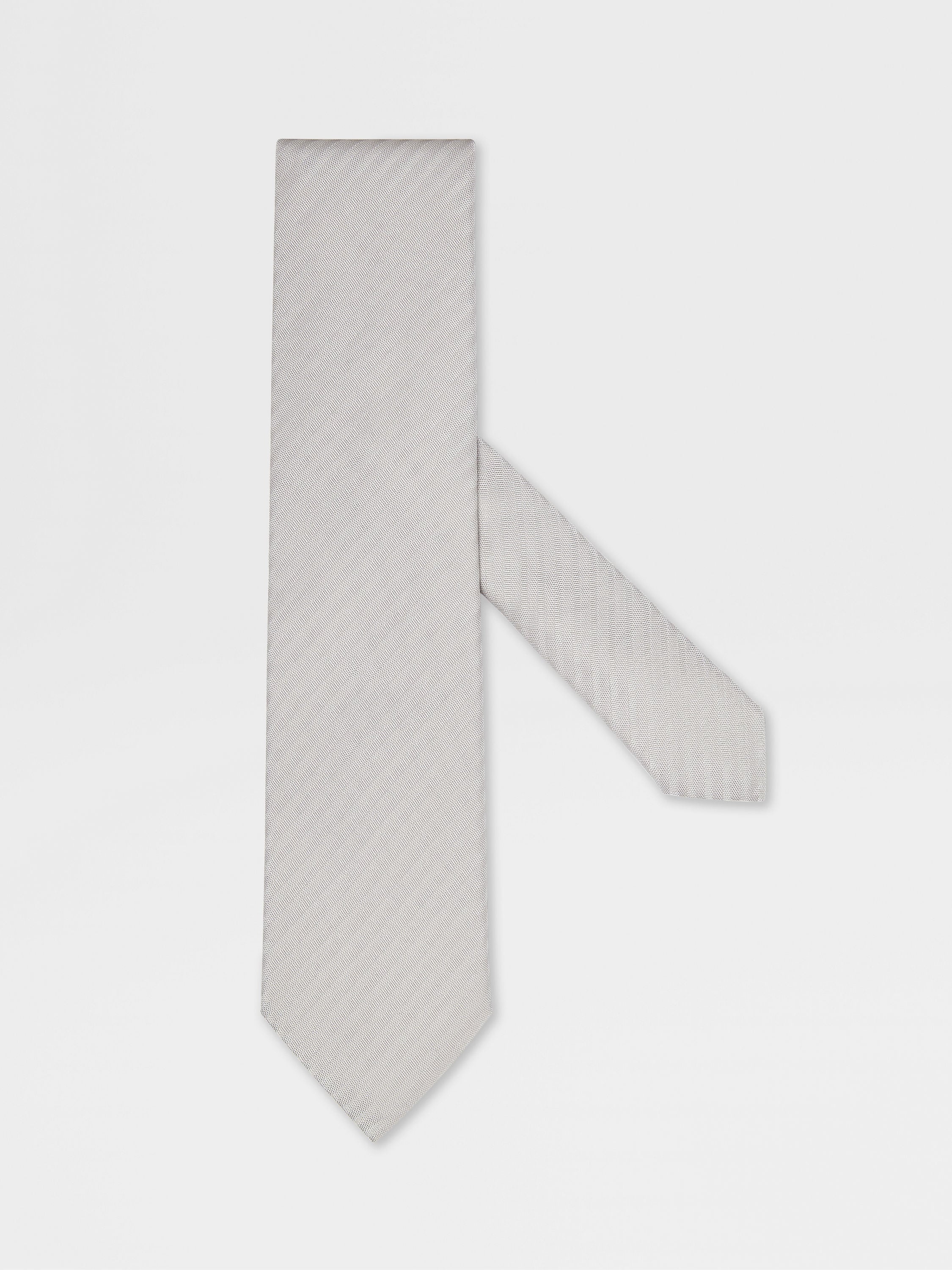 BEIGE SILK TIE - 1