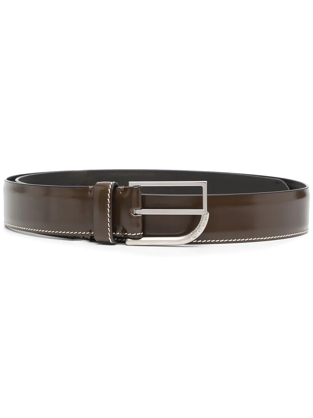 contrast-stitch buckle-fastening belt - 1