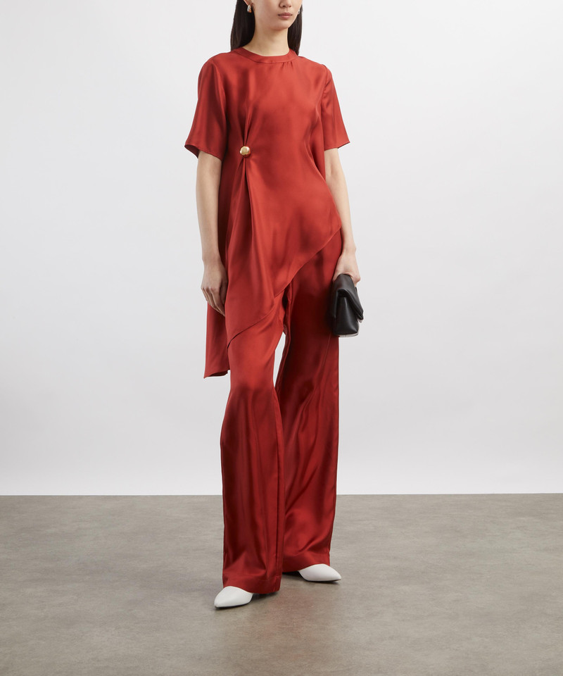 Madea Asymmetric Silk-Twill Top 2