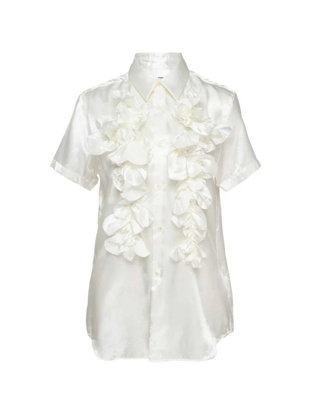 ruffle-trimmed satin shirt - 1