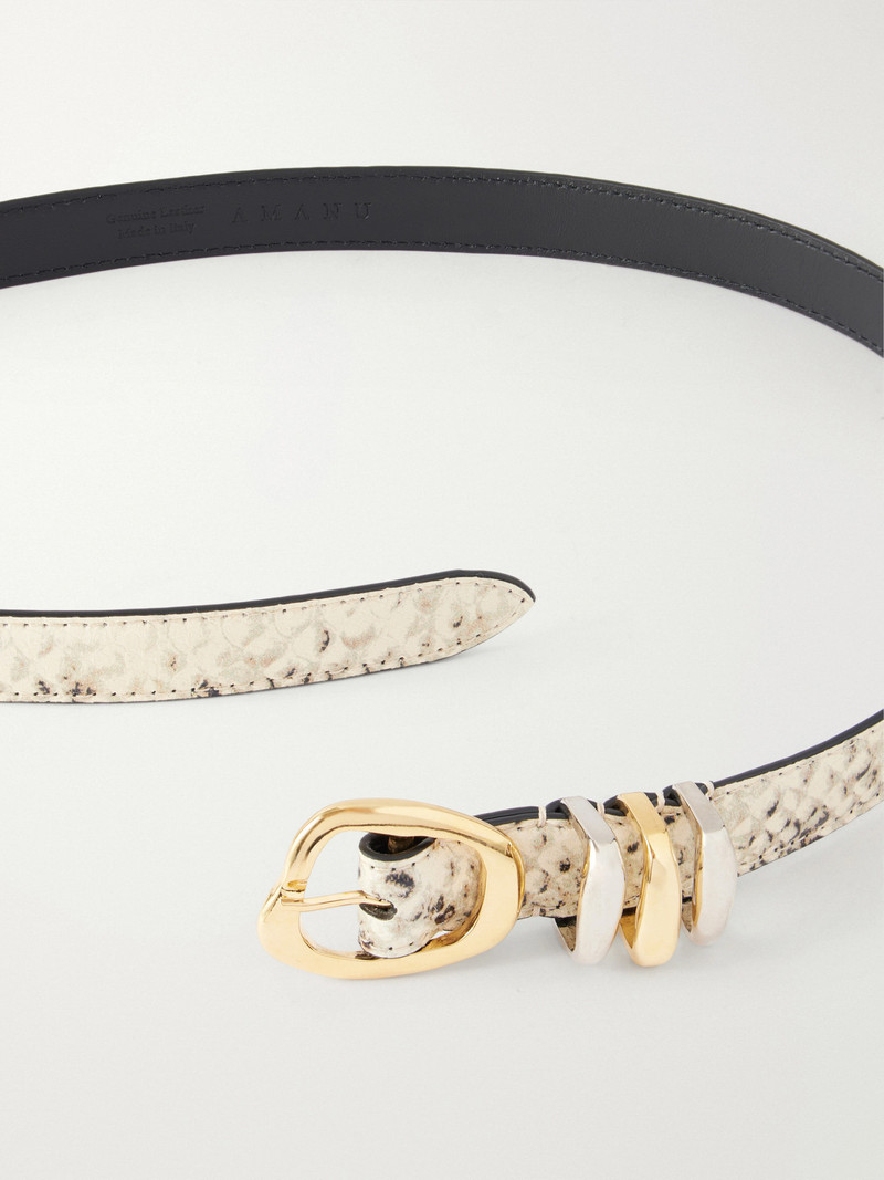 Tugela Snake-effect Leather Belt 3