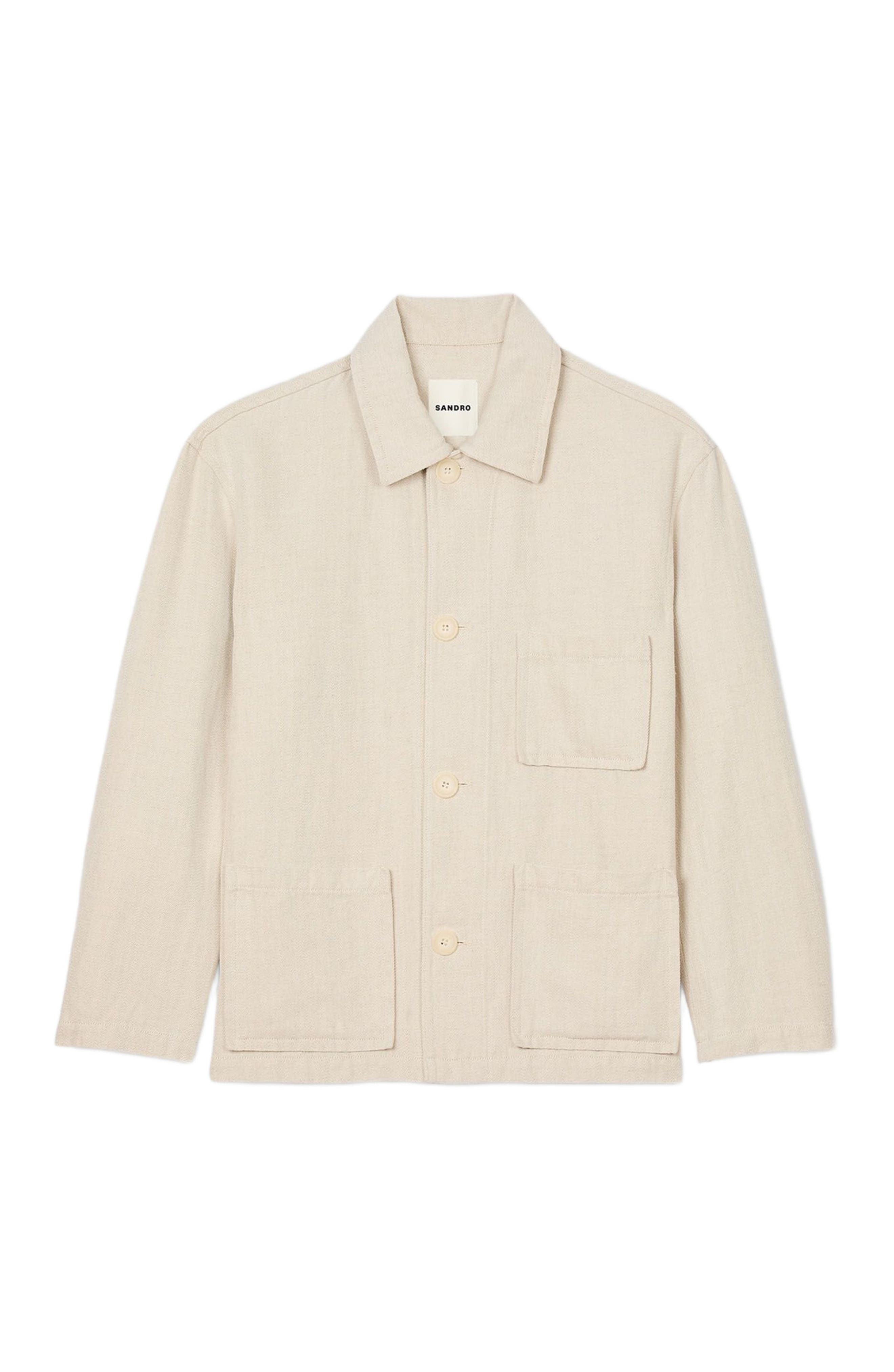 SANDRO Worker jacket in Oats at Nordstrom - 5