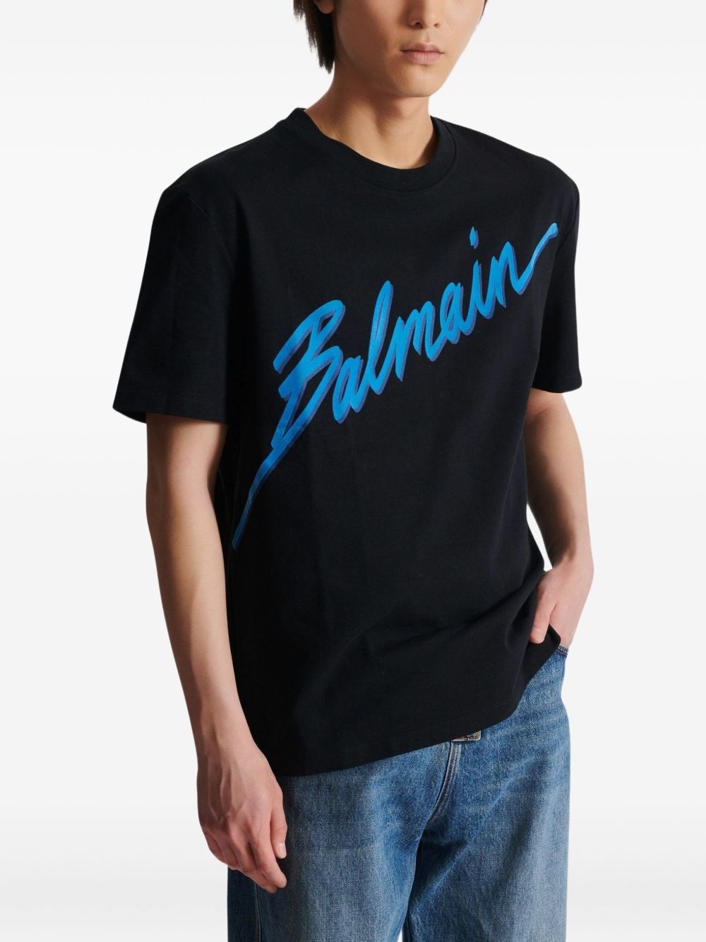 flocked-finish T-shirt - 6