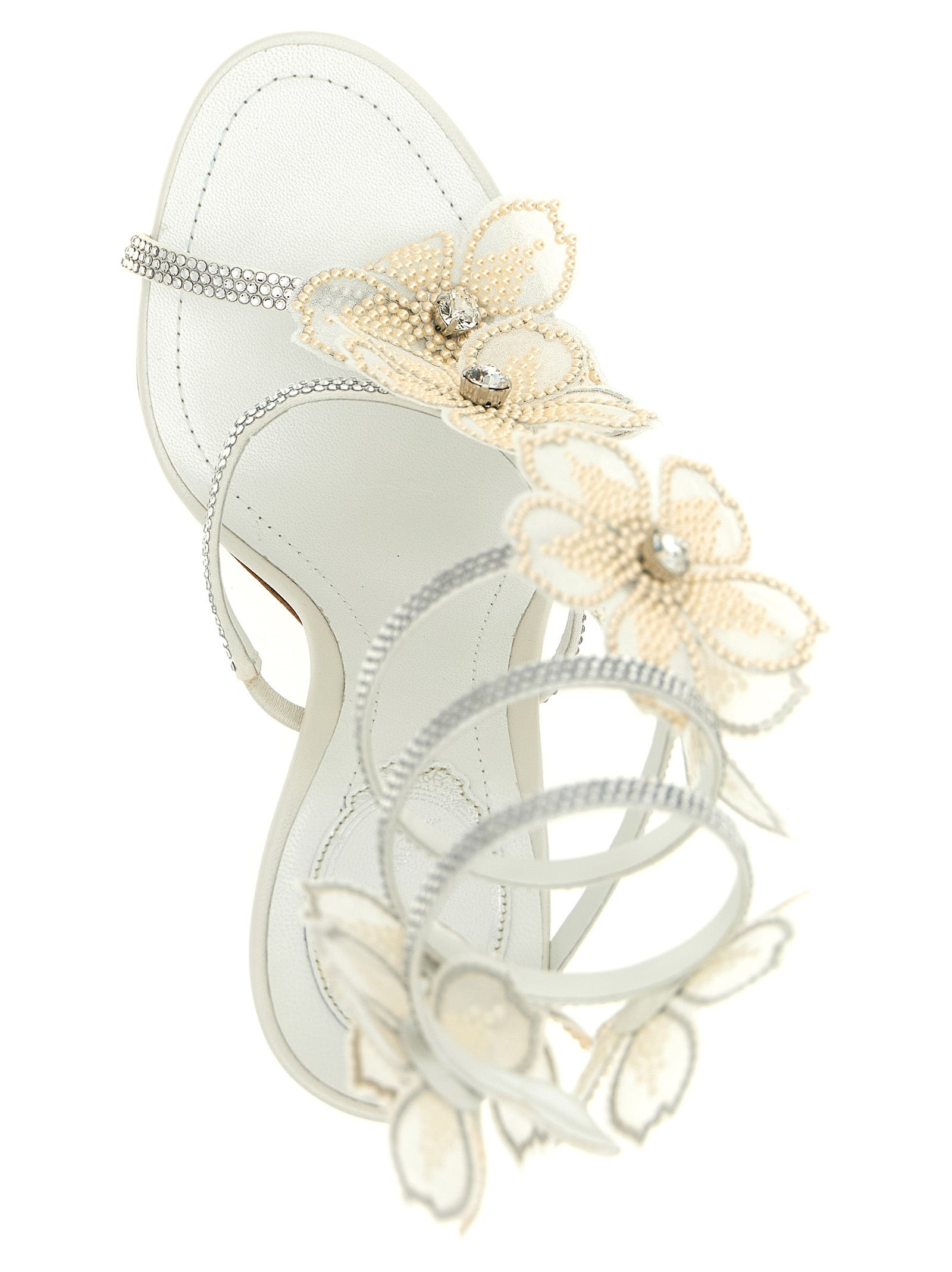 Peach Flower Sandals White - 4