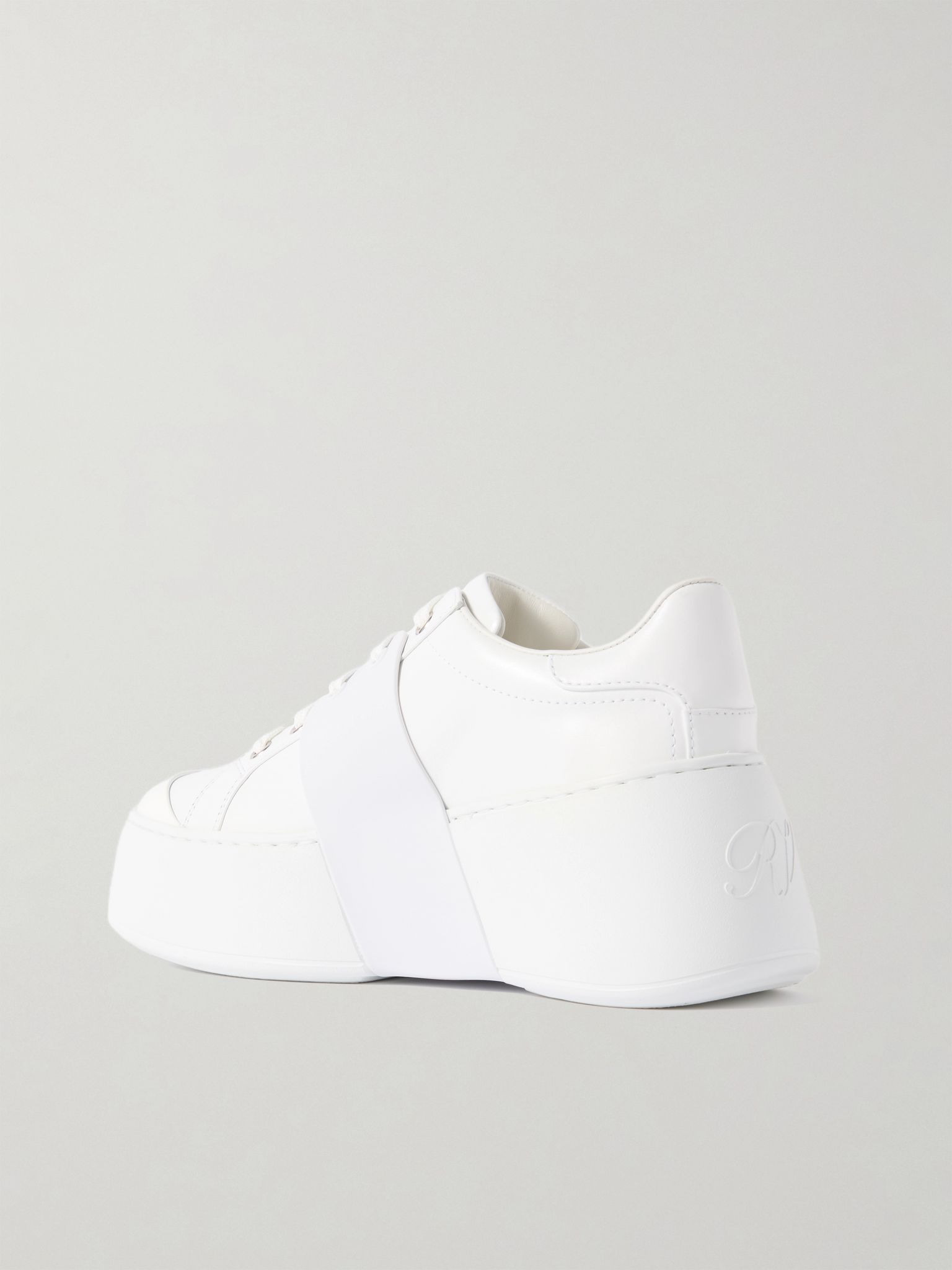 Viv Skate High crystal-embellished rubber-trimmed leather sneakers White - 3