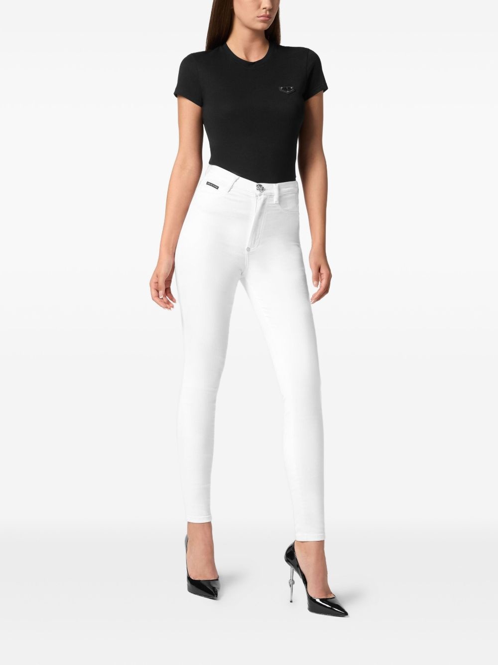 high-waisted skinny-cut jeans - 2