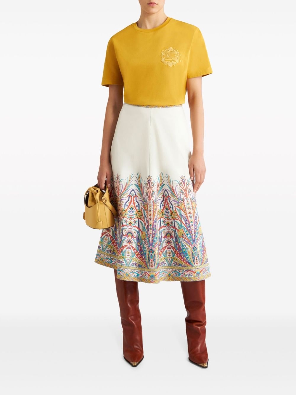 graphic-print cotton-blend midi skirt - 2